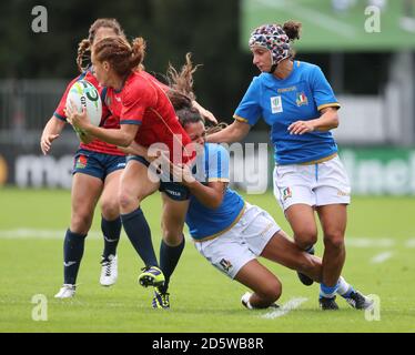 Italy's Maria Grazia Cioffi (left) and Beatrice Rigoni with Spain's