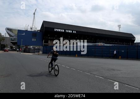 General view of Ipswich Town Football Club ground, London Road Ipswich Stock Photo