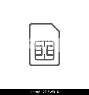 sim card vector icon concept, isolated on white background Stock Vector