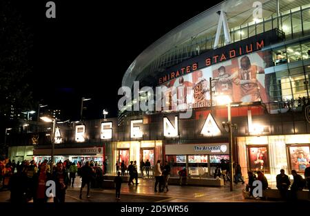 A general view of the Emirates Stadium prior to the match Stock Photo