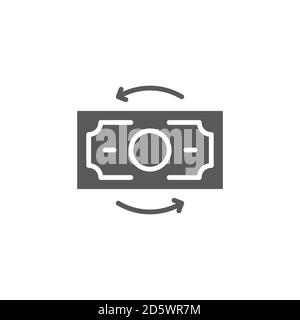 Refresh, exchange dollar vector icon symbol isolated on white background Stock Vector