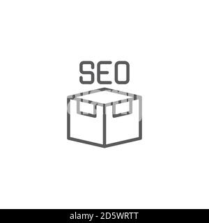 SEO package vector icon symbol isolated on white background Stock Vector