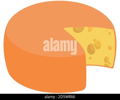 Cheese isolated on white background. Milk product in cartoon style. Stock Vector