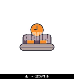 Sleeping time vector icon symbol isolated on white background Stock Vector