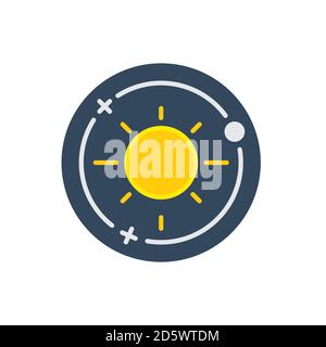 Solar star vector icon symbol isolated on white background Stock Vector