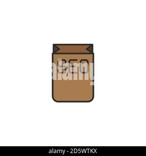 SEO package vector icon symbol isolated on white background Stock Vector