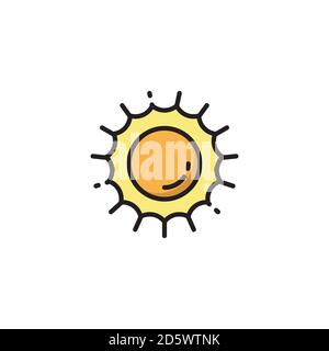 Solar star vector icon symbol isolated on white background Stock Vector