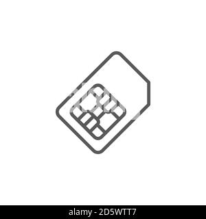 sim card vector icon concept, isolated on white background Stock Vector