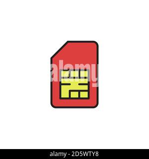 sim card vector icon concept, isolated on white background Stock Vector