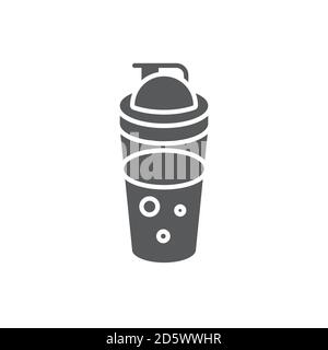 Sport shaker bottle vector icon design isolated on white background Stock Vector