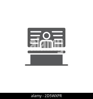 Teacher, instructor vector icon symbol isolated on white background Stock Vector