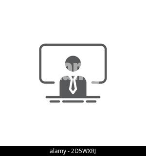Teacher, instructor vector icon symbol isolated on white background Stock Vector