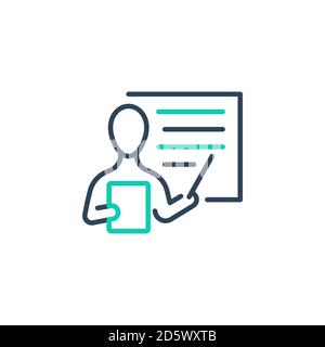 Teacher, instructor vector icon symbol isolated on white background Stock Vector