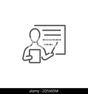 Teacher, instructor vector icon symbol isolated on white background Stock Vector