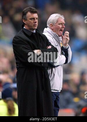 Aston Villa's manager David O'Leary and his assistant Roy Aitken Stock Photo