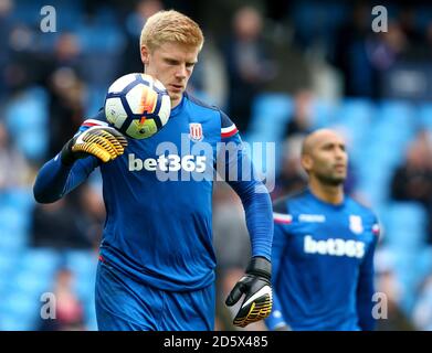 Stoke City goalkeeper Jakob Haugaard Stock Photo