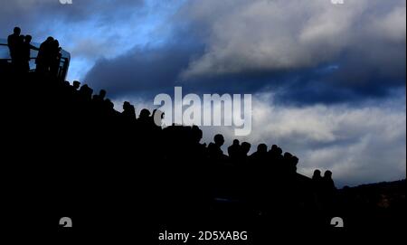 Spectators in the Princess Royal stand during day two of the Showcase at Cheltenham Racecourse Stock Photo