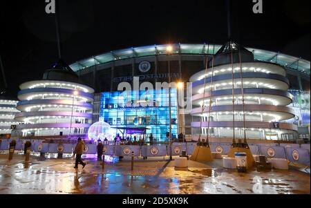 A view of the Etihad Stadium before the game