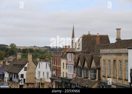 'Buford Town' September 2020 Burford Engalnd Uk, Beautiful period buildings in the heart of the Cotswold. Stock Photo