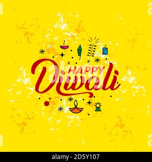 illustration of Diwali for the celebration of Hindu community festival typography vector Stock Vector