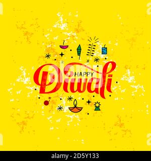 illustration of Diwali for the celebration of Hindu community festival typography vector Stock Vector