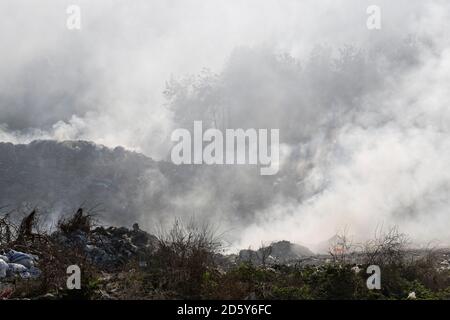 Turkey, Black Sea Coast, Inebolu, burning dump Stock Photo