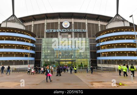 General view of the Etihad Stadium ahead of the match 