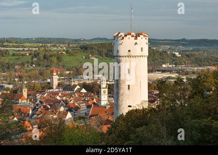 Germany, Baden-Wuerttemberg, Ravensburg, town tower Mehlsack and Blaserturm Stock Photo