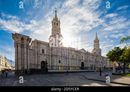 Peru, Arequipa, Plaza de Armas, cathedral Stock Photo