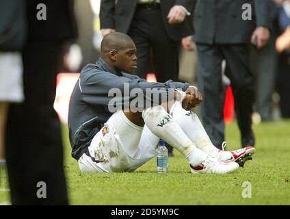 West Ham United's Marlon Harewood dejected after defeat in the FA Cup Final Stock Photo