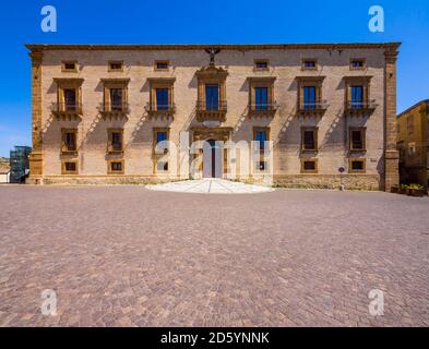 Italy, Sicily, Province of Enna, Piazza Armerina, Piazza Duomo, Palazzo Trigona, Art Museum Stock Photo