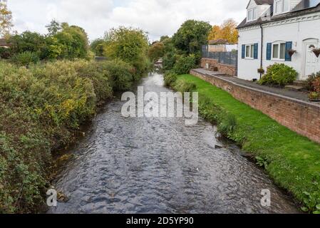 The River Salwarpe running through Vines Park in Droitwich Spa, Worcestershire, UK Stock Photo