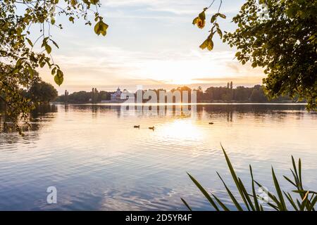 Germany, Potsdam, view to Marmorpalais with Heiliger See in the foreground Stock Photo