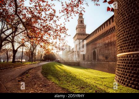 Italy, Milan, Castello Sforzesco Stock Photo