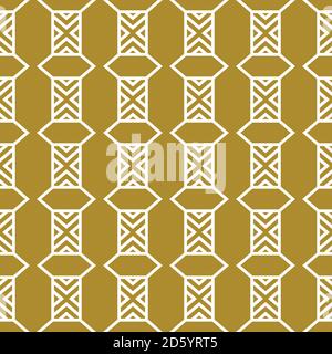 Vector seamless pattern texture background with geometric shapes, colored in gold and white colors. Stock Vector