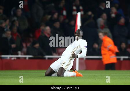 Ostersunds FK's Ken Sema celebrates scoring his side's second goal of the game Stock Photo