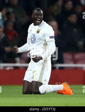 Ostersunds FK's Ken Sema celebrates scoring his side's second goal of the game Stock Photo