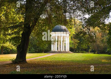 Germany, Dessau-Rosslau, Dessau-Woerlitz Garden Realm, Ionic temple at Georgium ladscape garden Stock Photo