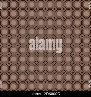 Vector seamless pattern texture background with geometric shapes, colored in brown and black colors. Stock Vector