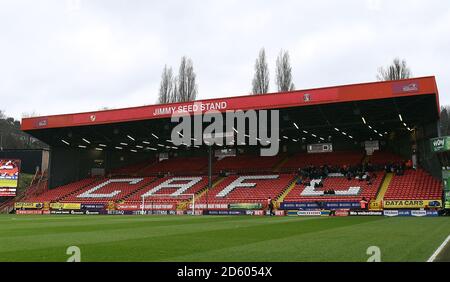 General view of the Jimmy Seed Stand stand prior to kick-off Stock Photo