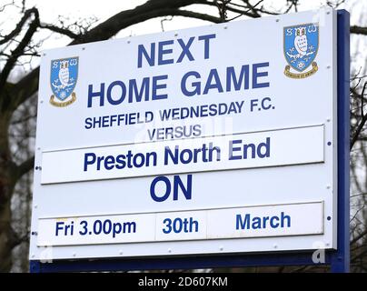 Sheffield Wednesday against Preston North End match details Stock Photo