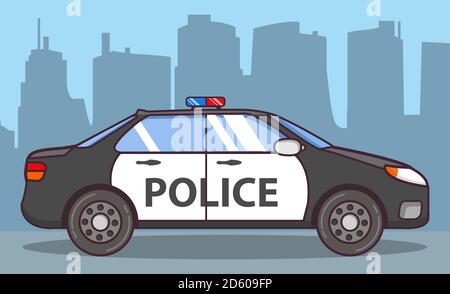 Police car cartoon icon. Patrol auto side view Stock Vector Image & Art ...
