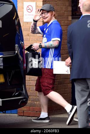 Ipswich Town Fan Ed Sheeran (top Row Third Right) And Cherry Seaborn In