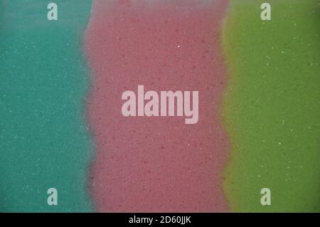 Sponge, cleaning, macro photographed, multicolored texture style, scene background or abstract, Brazil, South America Stock Photo