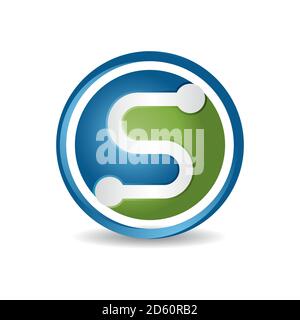 new modern sporty tech initial S Letter logo design vector graphic concept illustrations Stock Vector