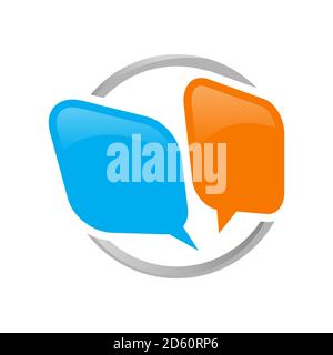 chatting apps creative colorful dialog balloons bubble speech chat logo vector icon illustrations Stock Vector