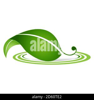 in gradient colors nature simple eco friendly green leaf logo vector elements Stock Vector