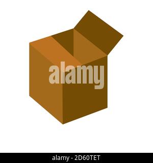 realistic brown square package box logo design vector illustration Stock Vector
