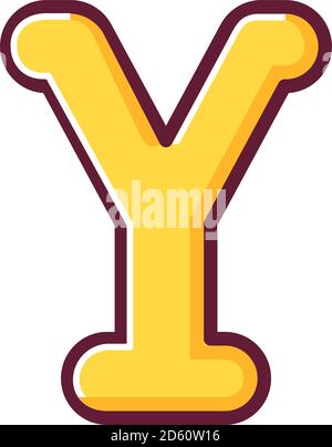 Letter Y of the English alphabet. Alphabetic character. An icon for the website. Stock Vector