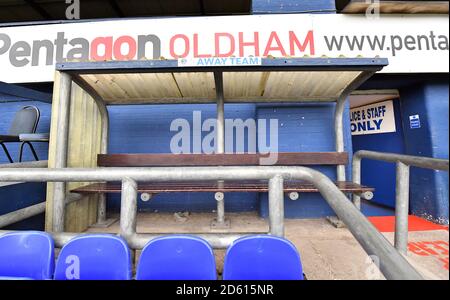 A general view of Boundary Park, home of Oldham Athletic Stock Photo